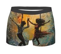 MGGAklp Danza con la biancheria intima attiva traspirante molle respirabile del pugile degli uomini della stampa di musica, Nero , XXL Short