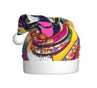 MGGAklp Divertente cappello di Babbo Natale con stampa di cane per adulti Natale Capodanno forniture per feste festive