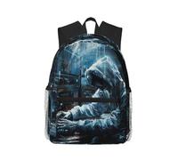 MGGAklp Hacker Attack Stampa Casual Viaggio Cerniera Bookbag Escursionismo Spalla Zaino per Adulti