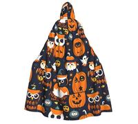 MGGAklp Halloween Gufo Fantasma Zucca Stampa Adulti Mantello Con Cappuccio Con Mantello Di Halloween Veste Costume Forniture Per Il Partito