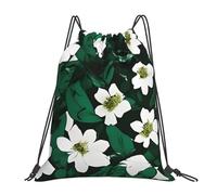 MGGAklp Hunter Verde Floreale Petali Stampa Coulisse Zaino Borse Pieghevole Sport Borse Per Donne Uomini Sport All'aperto