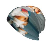 MGGAklp Indossare Vestiti Carino Corgi Cani Stampa Estate Moda Beanie Uomo Donna Unisex Knit Hat Hipster Cappello Nero