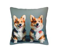 MGGAklp Indossare vestiti carino corgi stampa cani decorativi quadrati cuscini per casa soggiorno camera da letto letto all'aperto