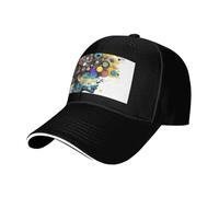 MGGAklp Intelligenza Artificiale Cervello Stampa Regolabile Classico Casquette Cappello con Moda per Camionista Unisex, Nero , Taglia unica