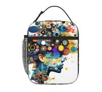 MGGAklp Intelligenza Artificiale Stampa Cervello Borsa Pranzo Portatile Riutilizzabile Cerniera Lunch Box per Lavoro Picnic Viaggi Campeggio
