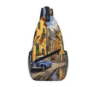 MGGAklp Italian Street Print Cross Chest Bag Diagonally Uomini Donne Leggero Impermeabile Borsa a Tracolla Petto