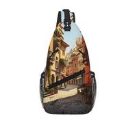 MGGAklp Italian Street Print Cross Chest Bag Diagonally Uomini Donne Leggero Impermeabile Borsa a Tracolla Petto