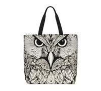 MGGAklp La borsa di totalizzatore della stampa degli uccelli dei gufi con le borse riutilizzabili alla moda della spalla della chiusura lampo per il lavoro di acquisto,