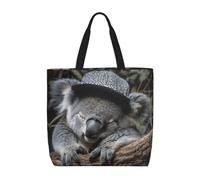 MGGAklp La borsa di totalizzatore della stampa del cappuccio del koala addormentata con le borse riutilizzabili alla moda della spalla della chiusura lampo per il lavoro