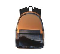 MGGAklp Last Sun Rays Of Over The Sea Waves Print Casual Travel Zipper Bookbag Hiking Shoulder Daypack per adulti