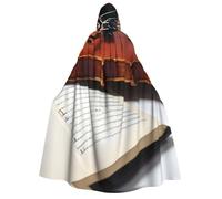 MGGAklp Mantello con cappuccio per adulti con stampa di libro di violino con mantello per Halloween costume forniture per feste