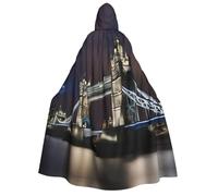 MGGAklp Mantello con cappuccio per adulti con stampa Tower Bridge in London con mantello per Halloween