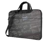 MGGAklp Matematica Simboli Modello Stampa Laptop Borsa A Tracolla Cerniera Impermeabile Con Tracolla Regolabile, Nero , 15.6 inch