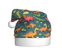 MGGAklp Molti piccoli dinosauri stampa cappello di Babbo Natale cappello per adulti Natale Capodanno forniture festa