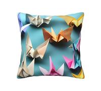 MGGAklp Origami Carta Stampa Gru Decorativo Quadrato Cuscini Per Casa Soggiorno Camera Da Letto Letto Esterno