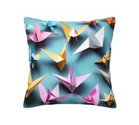 MGGAklp Origami Paper Cranes Stampa Decorativo Quadrato Cuscini Per Casa Soggiorno Camera Da Letto Letto Esterno