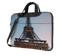 MGGAklp Parigi Torre Eiffel Stampa Laptop Borsa A Tracolla Cerniera Impermeabile Con Tracolla Regolabile, Nero , 13 inch
