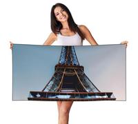 MGGAklp Parigi Torre Eiffel Stampa Quick Dry Sand Free Leggero Telo da Spiaggia Per Adulti Donne Viaggi Nu