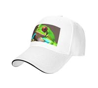 MGGAklp Red Eyes Tree Frogs Print Classic Casquette cappello regolabile con moda per camionista unisex, bianco, Taglia unica