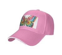 MGGAklp Ricamo colorato farfalla stampa regolabile classico cappello casquette con moda per camionista unisex, rosa, Taglia unica