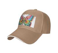 MGGAklp Ricamo colorato farfalla stampa regolabile classico cappello casquette con moda per camionista unisex, Naturale, Taglia unica