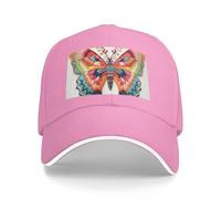 MGGAklp Ricamo colorato farfalla stampa regolabile classico cappello casquette con moda per camionista unisex, rosa, Taglia unica