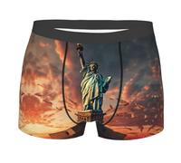 MGGAklp Statua della Libertà In Nyc Stampa Uomo Boxer Slip Traspirante Morbido Active Stretch Biancheria Intima, Nero , S Short