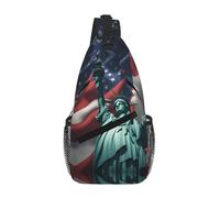 MGGAklp Statua della Libertà Stampa Bandiera Croce Borsa a tracolla Diagonalmente Uomini Donne Leggero Impermeabile Borsa a Tracolla Petto