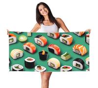 MGGAklp Sushi Food Print Quick Dry Sand Free leggero telo mare per adulti donne viaggio nuoto