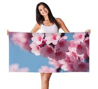 MGGAklp Telo mare leggero con stampa di fiori di ciliegio ad asciugatura rapida senza sabbia per adulti donne viaggio nuoto
