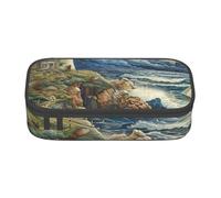 MGGAklp The Seaside Lighthouse - Astuccio per matite con cerniera, con stampa, per ragazze, ragazzi, ufficio, Nero , Taglia unica, Organizer per borse