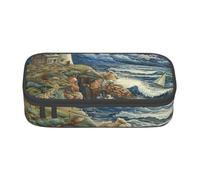 MGGAklp The Seaside Lighthouse - Astuccio per matite con cerniera, con stampa, per ragazze, ragazzi, ufficio
