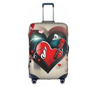 MGGAklp Treble Love and Music Print Lavabile Stretch Valigie Protector Anti Graffio Viaggio Copertura per Adulto, bianco, S