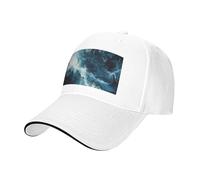 MGGAklp Within The Tides Print - Cappello classico regolabile a casquette con moda per camionista unisex, bianco, Taglia unica