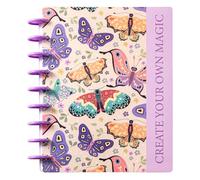 MGGAO Diario a farfalla con rilegatura a disco per donne e uomini, quaderni foderati, 200 pagine, quaderni a righe per la scuola e l'ufficio