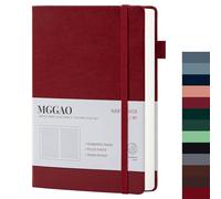 MGGAO Diario a righe A5 100 GMS Carta spessa a righe con 188 pagine numerate Taccuino con copertina rigida in pelle di alta qualità per scrittura personale Studio Registrazione viaggi in ufficio