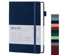 MGGAO Diario a righe A5 100 GMS Carta spessa a righe con 188 pagine numerate Taccuino con copertina rigida in pelle di alta qualità per scrittura personale Studio Registrazione viaggi in ufficio