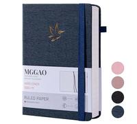MGGAO Diario a righe, diario per scrittura, a righe universitarie, con 320 pagine numerate, quaderno con copertina rigida per scrivere e diari, carta spessa 100 g/m², formato A5, per lavoro, studio