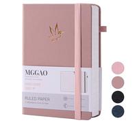 MGGAO Diario a righe, diario per scrittura, a righe universitarie, con 320 pagine numerate, quaderno con copertina rigida per scrivere e diari, carta spessa 100 g/m², formato A5, per lavoro, studio