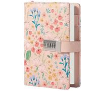 MGGAO Diario con Lucchetto, Diario Bloccato per Donne Ragazze, Diario Ricaricabile in Pelle PU Impermeabile con Carta a Righe, Elegante Diario con Chiusura in Argento