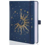 MGGAO Sun Moon Bullet Dot Journals per donne e uomini, quaderni con copertina rigida a punti A5 per scrivere per lavoro, viaggi, scuola, 190 pagine numerate