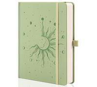 MGGAO Sun & Moon Journals for Women Men, quaderni A5 con copertina rigida per scrivere per lavoro, viaggi, scuola, 318 pagine numerate, 14,7x21,4 cm