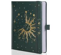 MGGAO Sun & Moon Journals for Women Men, quaderni A5 con copertina rigida per scrivere per lavoro, viaggi, scuola, 318 pagine numerate, 14,7x21,4 cm