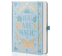 MGGAO Taccuino a puntini per donne e uomini, 190 pagine numerate, diari floreali a farfalla A5 per scrivere, quaderni estetici, lavoro e scuola, 14,7 x 21,4 cm