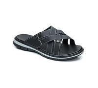 MGGMOKAY Infradito in Pelle da Uomo Sandali Open Toe da Uomo Scarpe Estive Confortevoli Traspirante e Antiscivolo,Nero,43