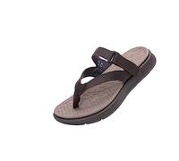 MGGMOKAY Infradito Uomo Estive Pelle Ciabatte Sandali Regolabile Fibbia Punta Aperta Sandali,Marrone,40