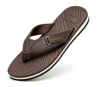 MGGMOKAY Infradito Uomo Modici,Ciabatte da Spiaggia Uomo,Infradito Comode Outdoor Antiscivolo Leggere,Sandali da Mare per Spiaggia Piscina e Uso Quotidiano,Marrone,43