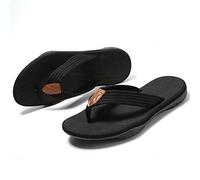 MGGMOKAY Infradito Uomo Sportive Beach Sandali Spiaggia Infradito per Sostegno dell'Arco,Nero,46