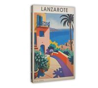MGHDGD Lanzarote Travel, Spagna viaggio viaggio viaggio poster su tela decorazione artistica da parete stampa dipinto per soggiorno camera da letto decorazione 50 x 75 cm