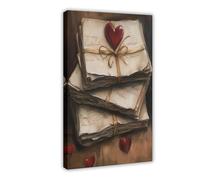 MGHDGD Stampa artistica da parete con lettere d'amore romantiche e vintage, stampa artistica da parete per soggiorno e camera da letto, 60 x 90 cm